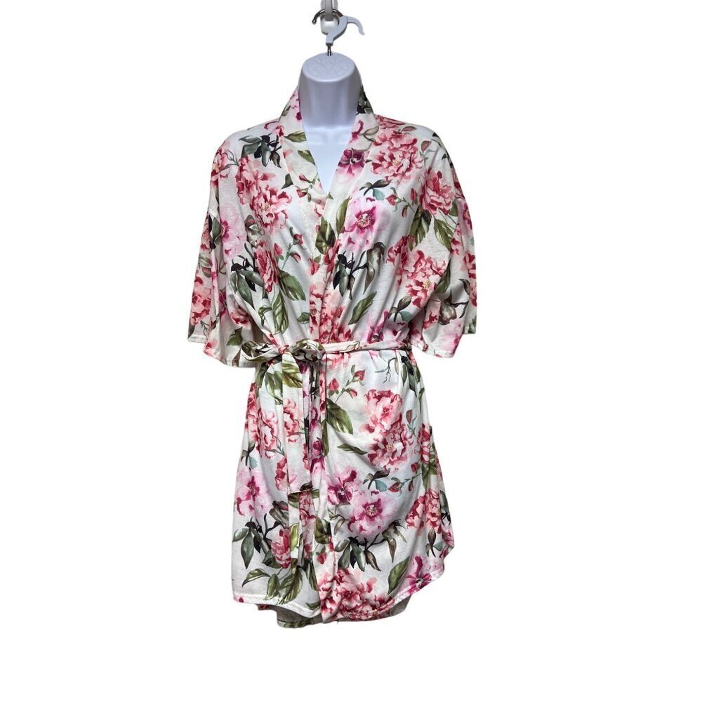 Show Me your Mumu Garden of Blooms Robe Pink White One Size Women's